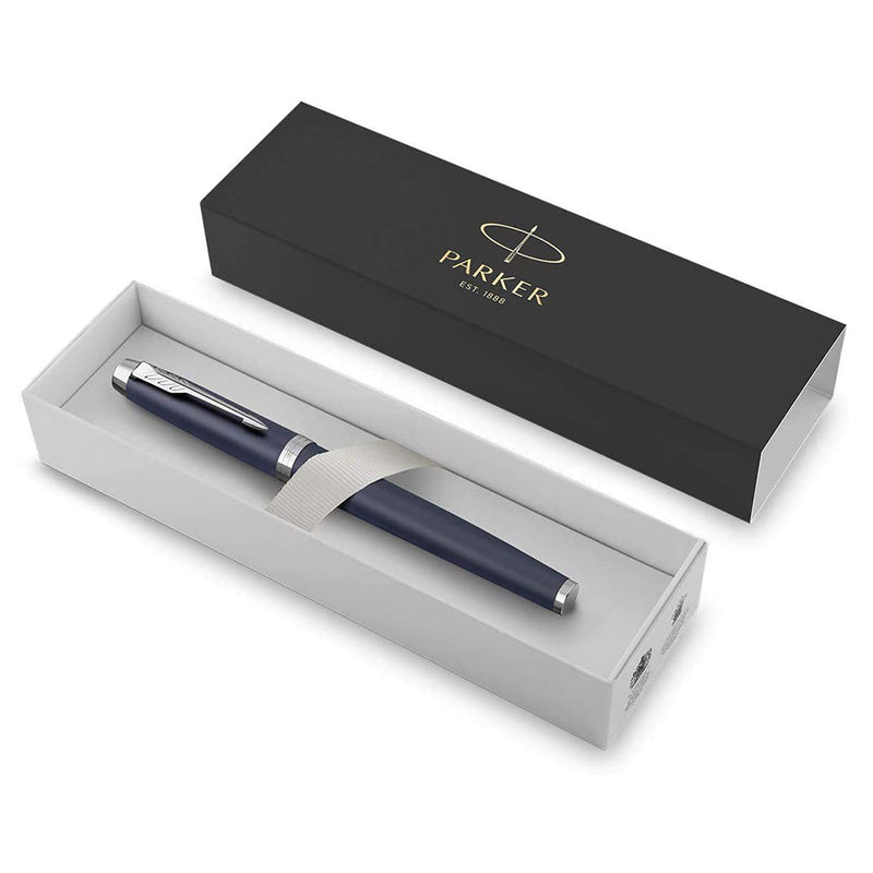 PARKER IM Fountain Pen, Matte Blue, Fine Nib with Blue Ink Refill (1931647) Parker