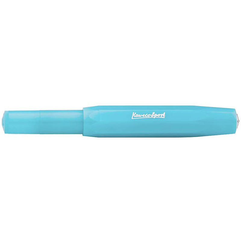 Kaweco Sport Fountain Pen Light Blueberry, Fine Nib Octagonal Clip Chrome Kaweco