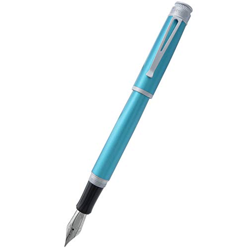 Retro 51 Tornado Fountain Pen, Frosted Metallic Aquamarine with Satin Trim, Extra Fine Nib (VRF-1809) Retro 51