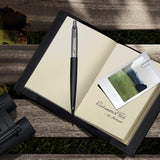 Parker Jotter XL Ballpoint Pen, Richmond Matte Black, Chrome Trim, Medium Point, Blue Ink, Gift Box Parker