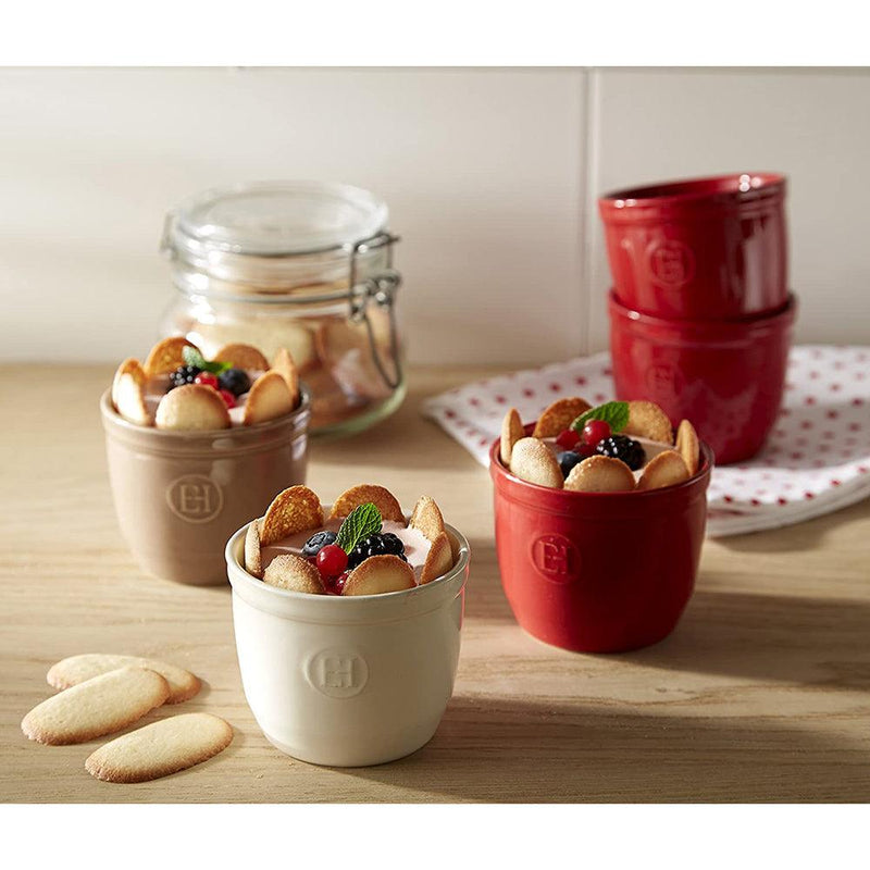 Emile Henry Made in France 6.75 oz Ramekin (Set of 2), 3.25" by 2.75", Flour White Emile Henry